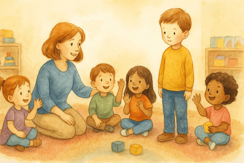 Воспитатель может завершить знакомство общим действием,